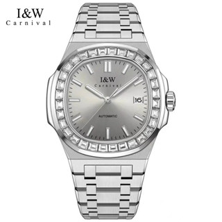  Đồng hồ nam chính hãng I&W Carnival IW750 IW750G 750 750G dây thép máy cơ Seiko mặt kính sapphire 