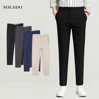 Quần Tây Nam Hàn Quốc SOLADO Ống Côn Công Sở Vải Tuyết Hàn Vải Dày Dặn QA1