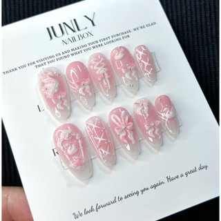 Nailbox Thiết Kế Móng Tay Giả Thỏ Hồng Dễ Thương Giá Học Sinh Mã 385