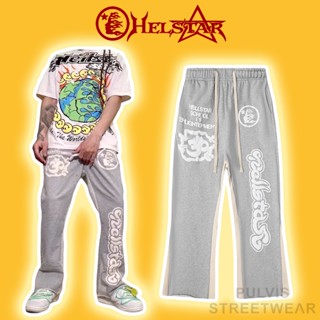 [Hight Quality] - Quần Nỉ Hellstar Studio Yoga Flare Sweatpants Grey, Quần nỉ nam ống suông, quần ống loe