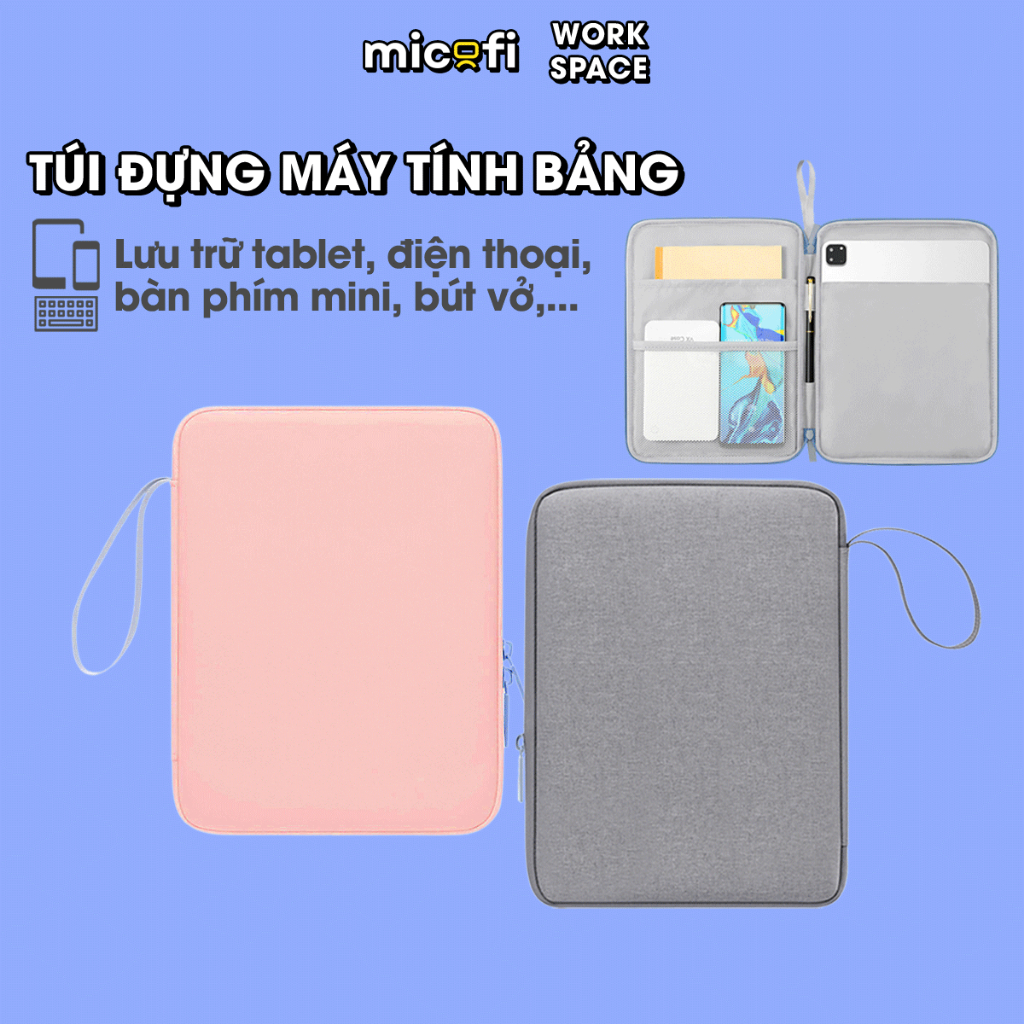 Túi Đựng Ipad Chống Sốc Micofi Bàn Phím Máy Tính Bảng, Bao Để Bút Tablet Mini 12.9 & 11 Inch, Túi Xá