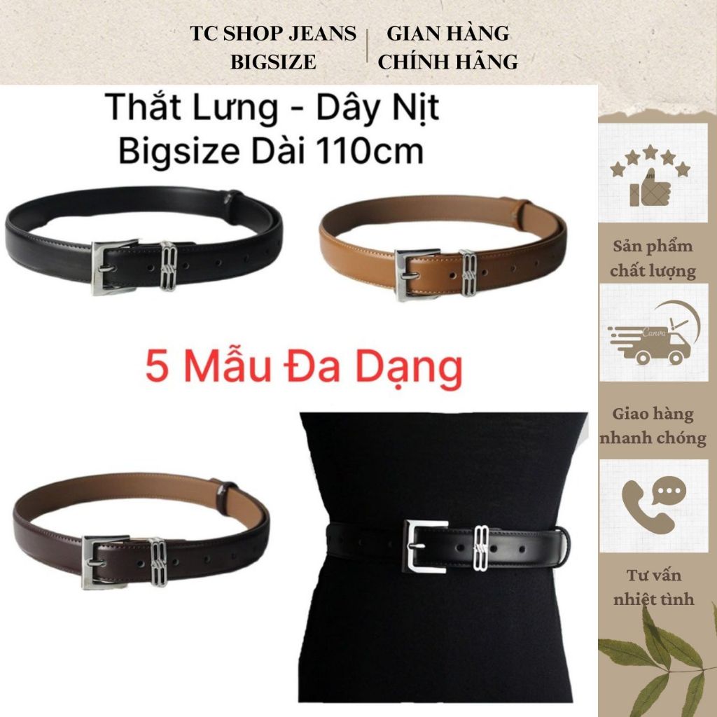 Dây nịt BIGSIZE, THẮT LƯNG, ĐAI QUẦN DA CAO CẤP DÀI 110CM BẢN 3P TCshopjean