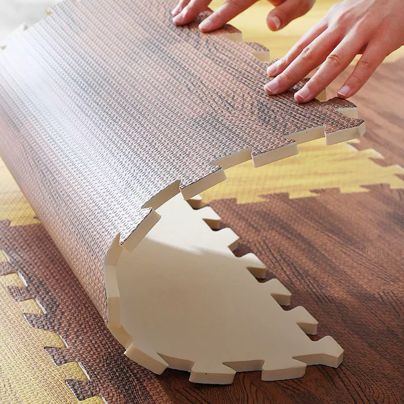 Thảm xốp vân gỗ 60x60x1cm ,62x62x1cm(1 tấm) chất liệu EVA an toàn cho trẻ