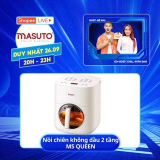 Nồi chiên không dầu Masuto MSQueen 6L màn hình cảm ứng công nghệ đốt 2 tầng đối lưu không cần trở lật, bảo hành 12 tháng