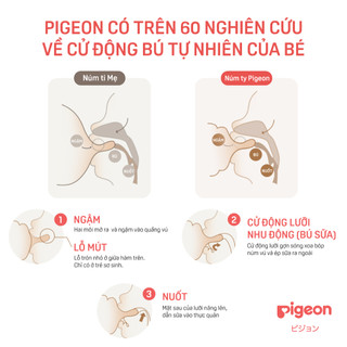 Núm ty Pigeon siêu mềm cho bé sơ sinh 2 Cái/Vỉ dành cho bình sữa cổ rộng chính hãng núm ti cho trẻ
