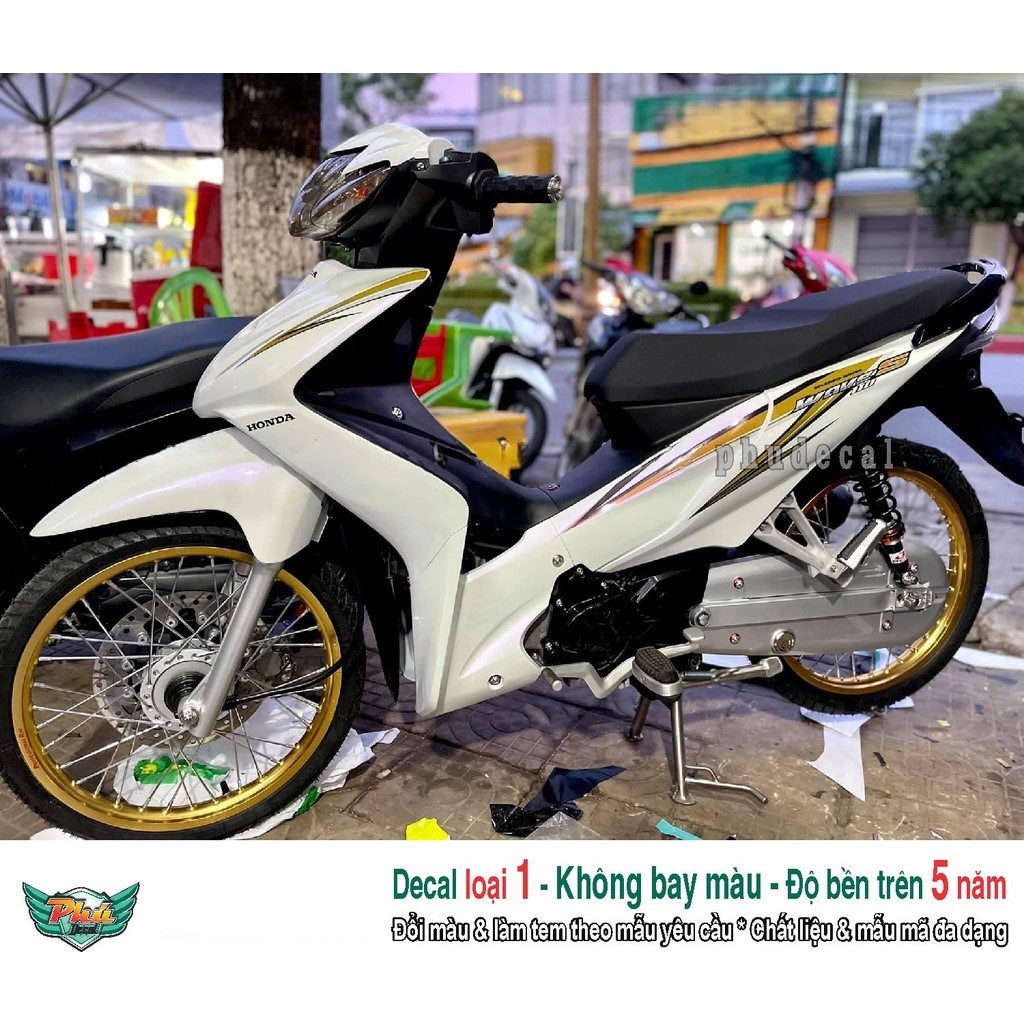 Tem rời Wave S 110 Trắng vàng đen (F)