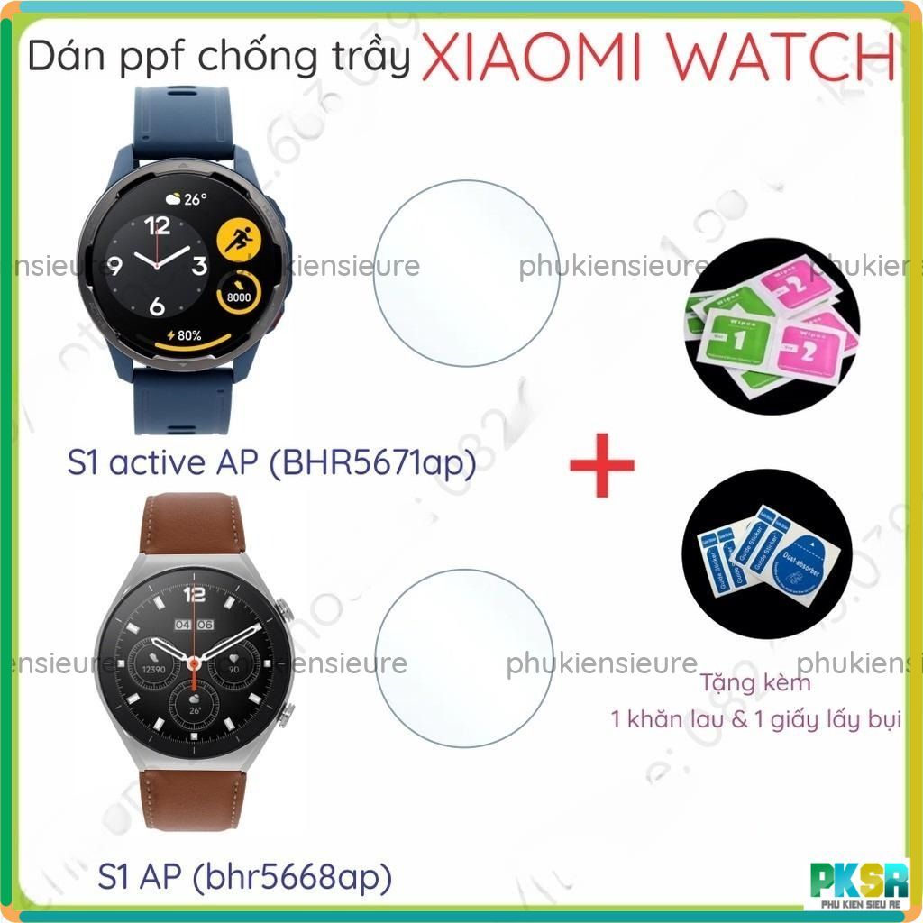 Dán ppf Xiaomi Watch S1 active AP (BHR5671ap) / S1 AP (bhr5668ap) chống trầy, bảo vệ màn hình