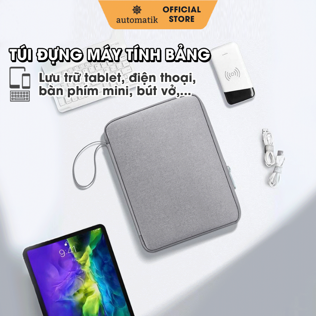 Túi Đựng Ipad Chống Sốc Bàn Phím Máy Tính Bảng, Bao Để Bút Tablet Mini 12.9 11 Inch, Túi Xách Da Vải