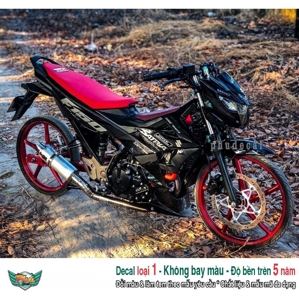 Tem rời Satria đen xám , bóng (F)