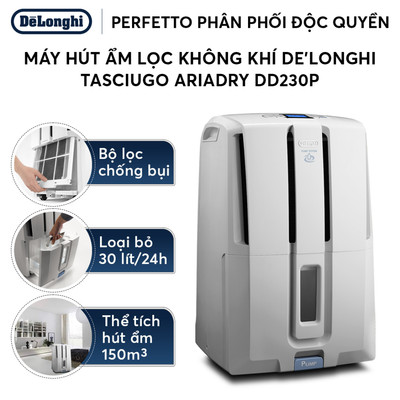Máy hút ẩm, lọc không khí DeLonghi DD230P - Công suất hút ẩm 30 lít