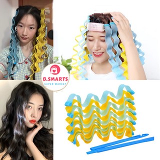Bộ Lô Uốn Xoăn Sóng Nước 12 Ống 30-45cm, Uốn Tóc Xoăn Không Nhiệt Giúp Mái Tóc Bồng Bềnh Tự Nhiên