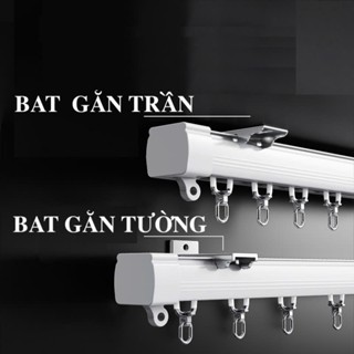 Thanh Treo Ray Trượt Treo Rèm Cửa Đầy Đủ Phụ Kiện Pát Đỡ, Bộ Bi Trượt Kích Thước Có Thể Tuỳ Chỉnh