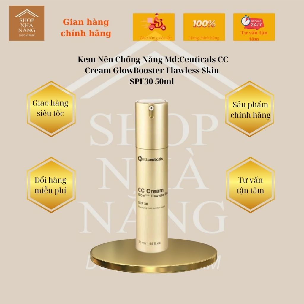 Kem Chống Nắng cao cấp CC Cream Glow Flawless Skin SPF 30 - MD:Ceuticals