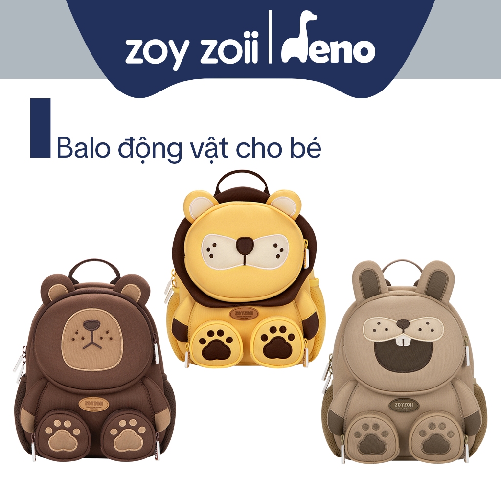 cặp bé trai mẫu giáo zoyzoii hình con vật dễ thương siêu nhẹ