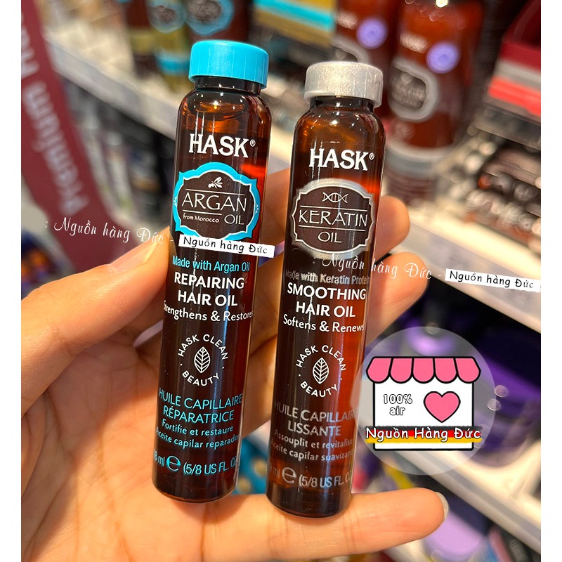 Tinh dầu dưỡng tóc Hask Đức Keratin & argan - Nguồn hàng Đức
