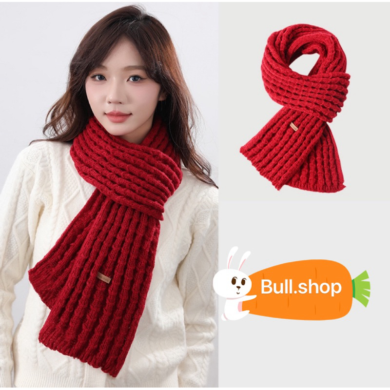 KC04 Khăn choàng nam nữ khăn len móc màu trơn BULL.SHOP