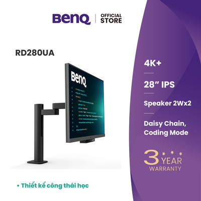 BenQ RD280UA _Màn hình dành cho lập trình 28" 4K+ đèn MoonHalo USB-C Chống chói bảo vệ mắt Trục xoay