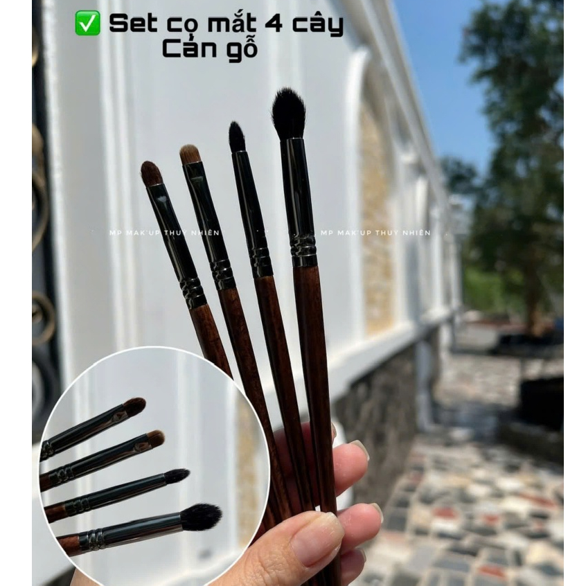 Set cọ mắt 4 cây lông thú