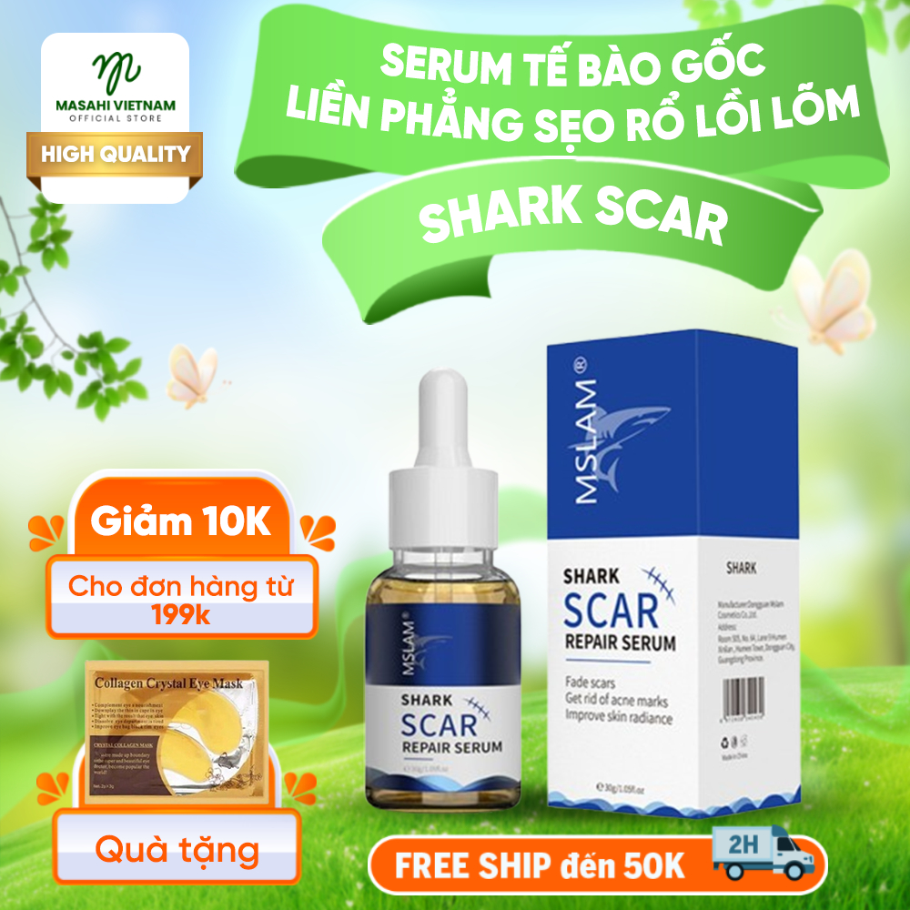 Serum Sẹo Tế Bào Gốc SHARK SCAR - Tinh Chất  Shark Scar Hỗ Trợ Mờ Sẹo Rỗ, Sẹo Lõm, Sẹo Lồi, Sẹo Lâu 