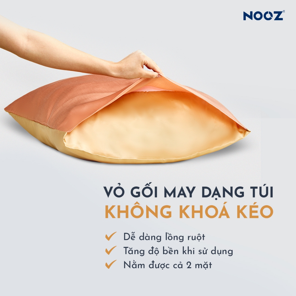 Vỏ Gối Nằm NOOZ Lụa Tencel 60s Mềm Mịn 50x70cm Vải Trơn Nhiều Màu NOOZ Home Goods Bedding | BigBuy360 - bigbuy360.vn