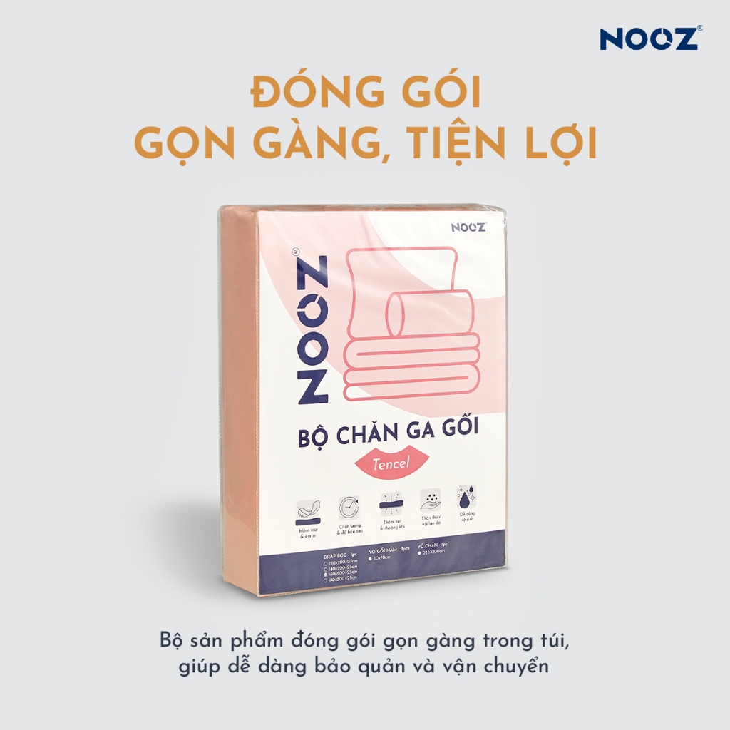 Vỏ Gối Nằm NOOZ Lụa Tencel 60s Mềm Mịn 50x70cm Vải Trơn Nhiều Màu NOOZ Home Goods Bedding | BigBuy360 - bigbuy360.vn