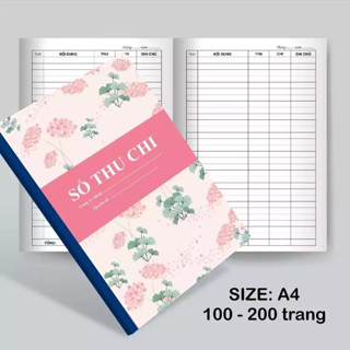 Sổ Thu Chi Mẫu Bìa Đẹp Dễ Thương A4 - Đóng Dọc - In 2 Mặt
