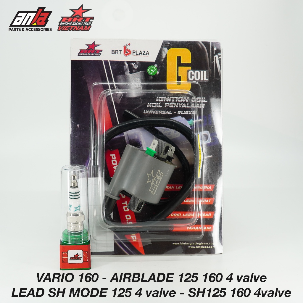 Mobin và Bugi Iridium BRT Vario 160 Airblade 125 160 4val / SH125 150 160 4val / Lead SHmode 125 4va