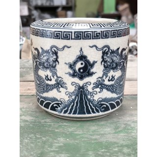 Bát hương Men Rạn Đen trơn Hoa Sen