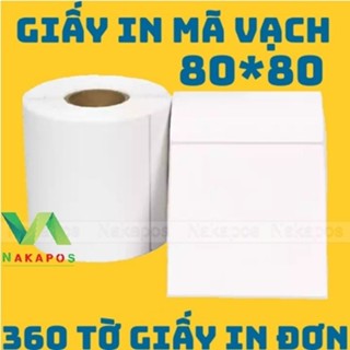 [CUỘN 30 MÉT] Giấy In Nhiệt 80x80 mm Tem Vận Chuyển 80*80 Dán Được 8*8 giấy in đơn hàng 8x8 Decal in vận đơn phiếu ship