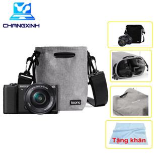 Túi đựng máy ảnh CHANGXINH TT264 thời trang 3 lớp, tặng khăn lau lens