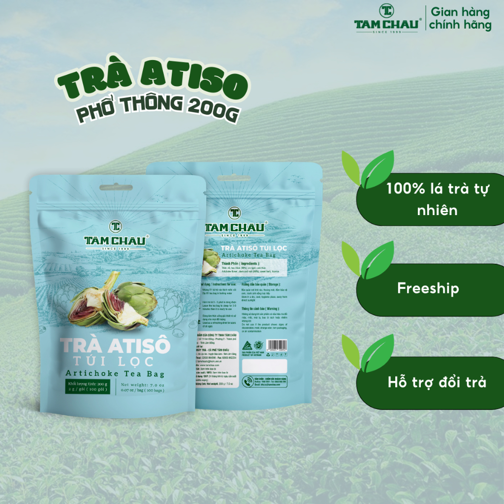 [CAM KẾT CHÍNH HÃNG] TRÀ ATISO PHỔ THÔNG TÂM CHÂU 200G
