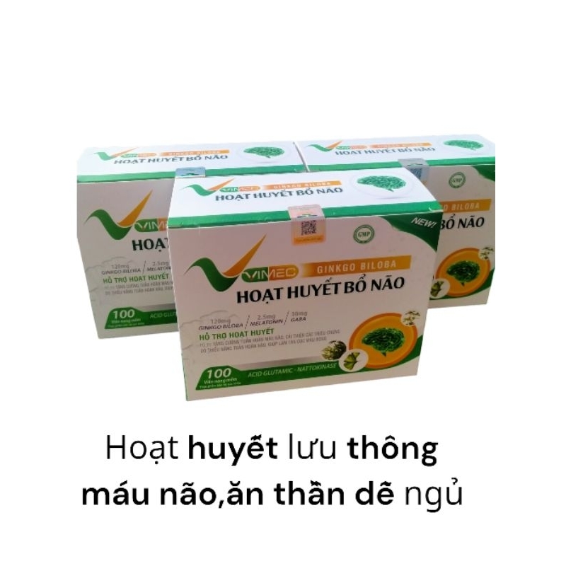 Hoạt huyết bổ não Vimec Ginkobiloba tăng cường tuần hoàn máu não,tan cục máu đông, cải thiện giấc ng