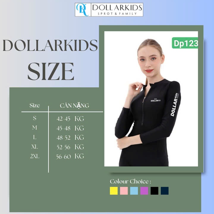 Đồ Bơi Nữ Cao Cấp Liền Thân Dài Tay DollarKids | BigBuy360 - bigbuy360.vn