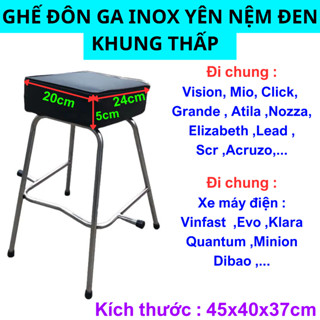 (HỎA TỐC)Ghế ngồi xe máy cho bé Sỉ = Lẻ cho Xe Tay Ga , Không Tựa,,An Toàn Cho Bé ,GHẾ ĐÔN GA YÊN NỆM ĐEN KHUNG THẤP