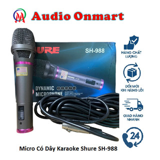 Micro Karaoke Có Dây SM 78 Plus, SH 988 dây dài 7 mét hút âm, chống hú hiệu suất âm thanh cao