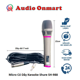 Micro Karaoke Có Dây SM 78 Plus, SH 988 dây dài 7 mét hút âm, chống hú hiệu suất âm thanh cao