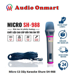 Micro Karaoke Có Dây SM 78 Plus, SH 988 dây dài 7 mét hút âm, chống hú hiệu suất âm thanh cao