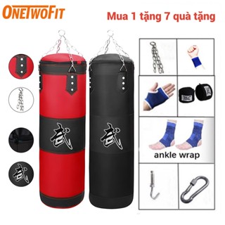OneTwoFit Vỏ Bao Cát Đấm Bốc Boxing Tập Võ 120cm Vỏ Bao Đấm Cát Boxing Treo Tường 4 Lớp