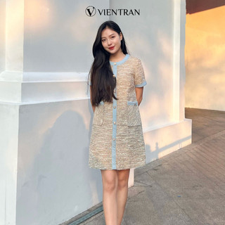 Đầm Dạ Tweed VIEN TRAN Dáng Suông V63T22T012