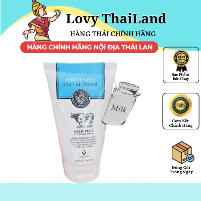 Sữa rửa mặt tạo bọt trắng da Beauty Buffet Scentio Milk Plus Whitening Q10 Facial Foam 100ml