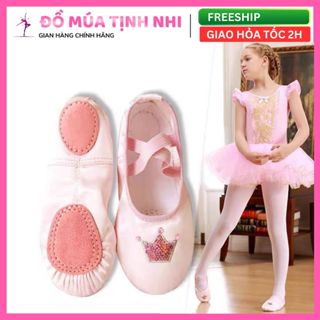 (có sẵn) Giày Múa Ba Lê Cho Bé Màu hồng Giày Khiêu Vũ Giày Múa ballet Trẻ Em E-GM08