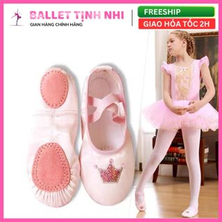 (có sẵn) Giày Múa Ba Lê Cho Bé Màu hồng Giày Khiêu Vũ Giày Múa ballet Trẻ Em E-GM08