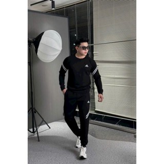 [Hàng cao cấp] Bộ thể thao nam Adidas chất nỉ dày dặn cao cấp cổ tròn 3 màu cực đẹp 2024