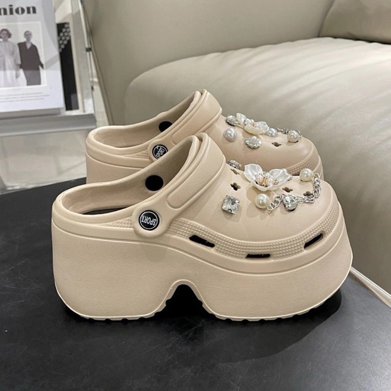 Dép sục cross hoạ tiết đáng yêu đế cao 7cm thời trang năng động chất liệu EVA cao cấp (HY 1888)