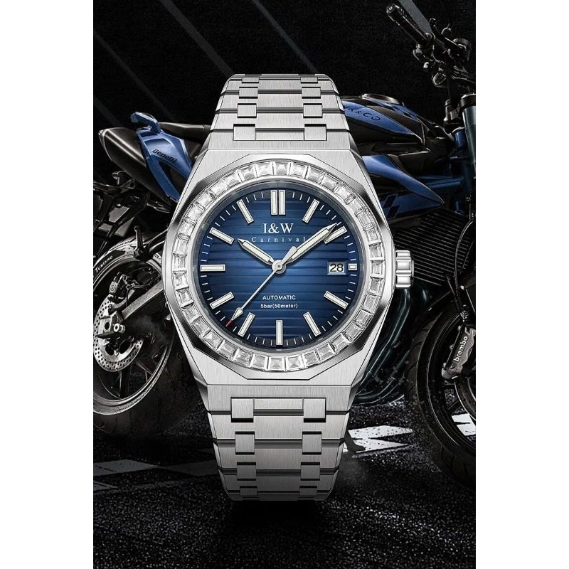 [Chính Hãng 100%] Đồng Hồ Nam IW Carnival 733G (733) Máy Cơ (Automatic) Kính Sapphiare Siz 41 Dây Ki