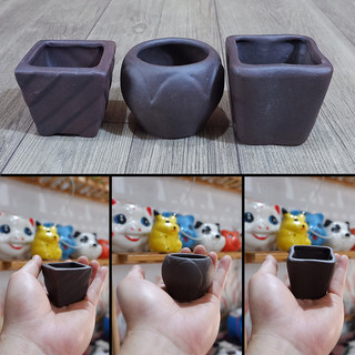 chậu bonsai mini đất đen 5x5