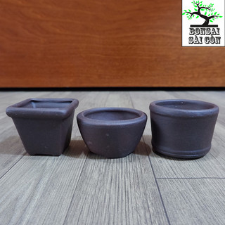 chậu bonsai mini đất đen 5x5