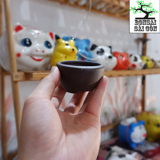 chậu bonsai mini đất đen 5x5