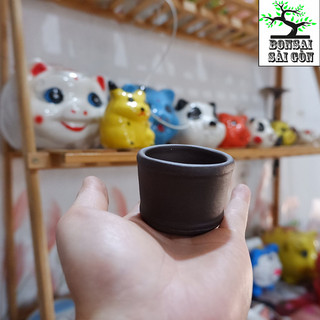 chậu bonsai mini đất đen 5x5