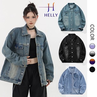 Áo khoác jean nam nữ form rộng màu xanh rêu, Áo khoác bò Jacket chất liệu dày dặn phong cách Retro - Avocado